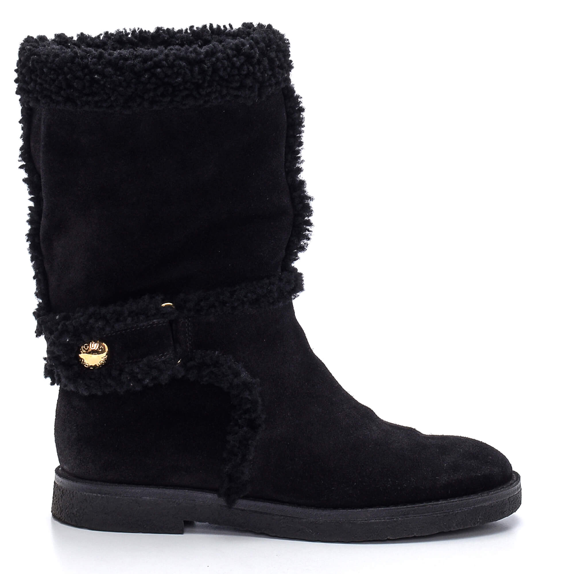 Louis Vuitton - Black Suede and Shearling Snow Boots